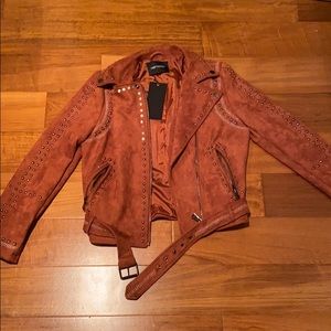 Suede Studded Motor Jacket - Brand New